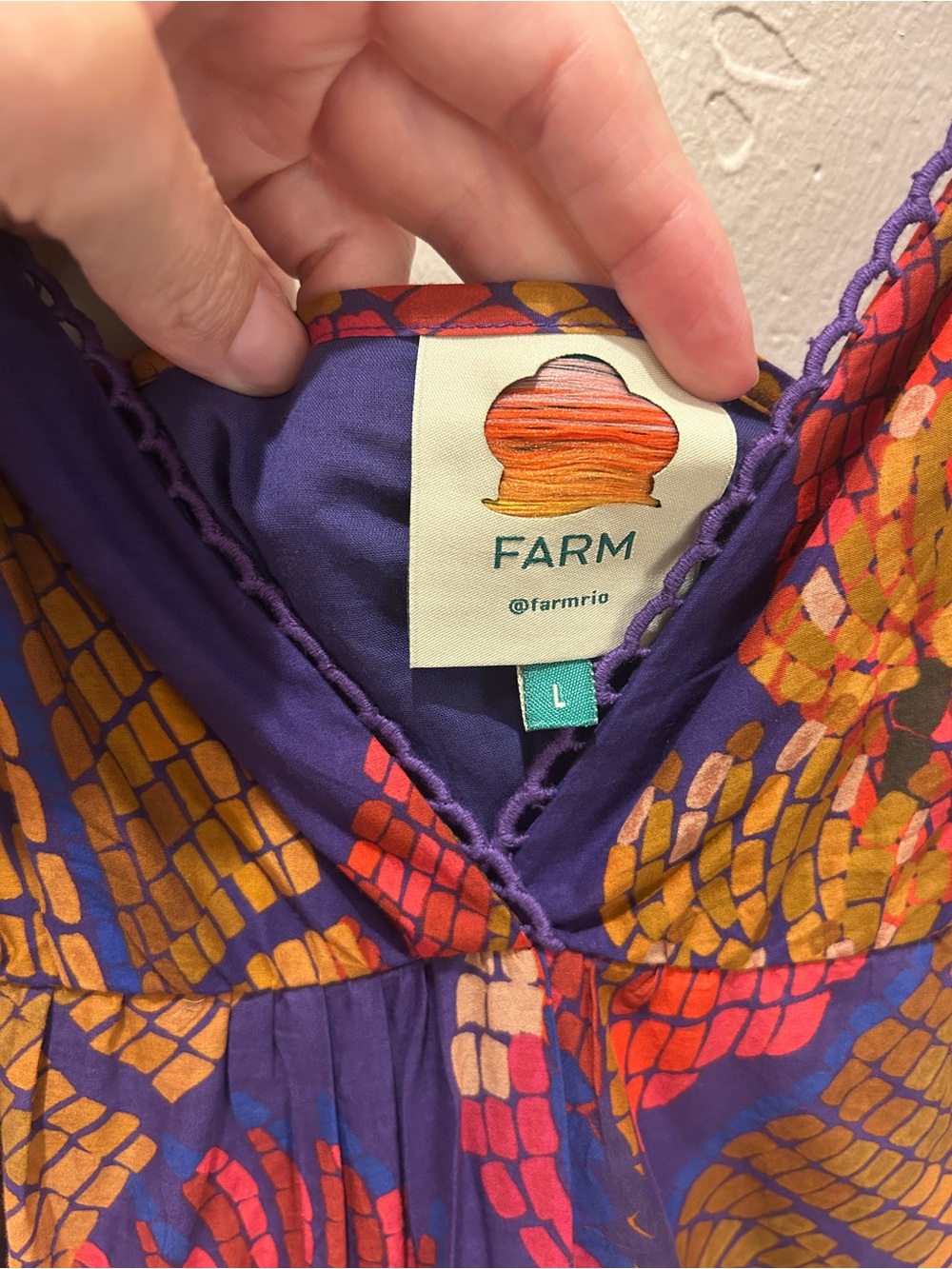 FARM Rio Forest Mosaic Maxi Dress Size Large - Picture 3 of 5